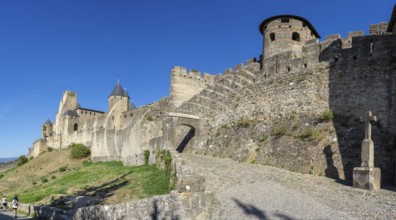 Aude gate, Carcasona, fortified villa, Aude, Languedoc-Rosellón region. French Republic