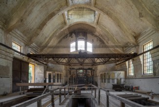 Krefeld, old wastewater treatment plant, old sewage treatment plant, interior, built in 1910 by