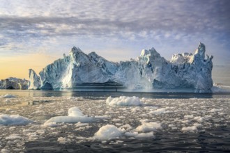 Greenland Ilulissat glaciers at fjord Disco Bay West Greenland