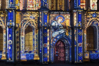 Saint Pierre Peter Church illuminated, Chartres, Eure et Loir, France
