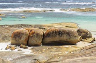 Granite boulders and turquoise green water at Greens Pool in William Bay National Park, Denmark,