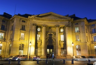 Facade of Sorbonne University, square of the Grands Hommes, Paris, Ile-de-france, France