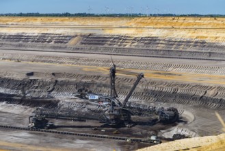 HOCHNEUKIRCH, GERMANY, JULY 7, 2018: enormous bucket-wheel excavator in an open pit lignite