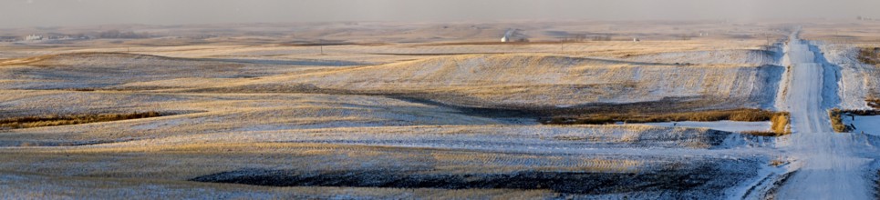 Prairie Landscape Winter Saskatchewan Canada evening light