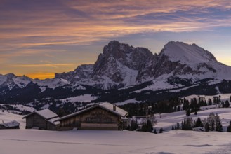 Sunrise on the Seiser Alm, South Tyrol, Italy