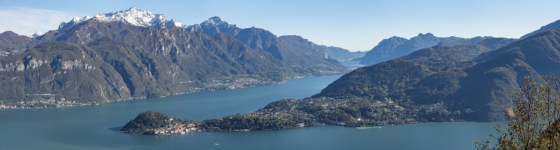 Magnificent view of Bellagio at lake Como seen from Monte Crocione, Italy