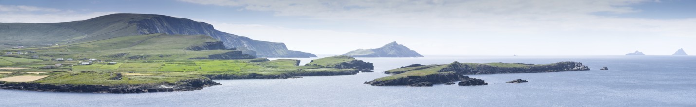 A panoramic image of Skellig in Ireland