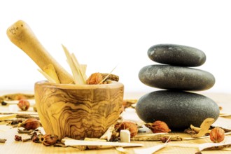 Ingredients for a tea in traditional Chinese medicine. Healing diseases through alternative methods