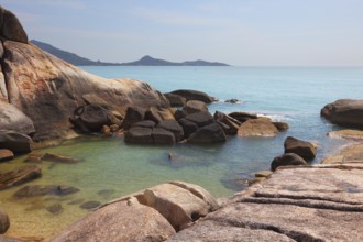 Beautifully shining cliffs on Lamai Beach Koh Samui