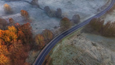 Foggy mood sunrise Selketal Harz