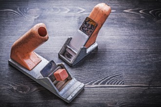 Set of handy vintage block planers construction concept