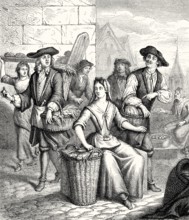 Les Halles de Paris, fresh food market, 18th century