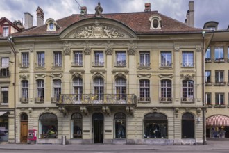 Street with historic houses in Bern downtown, Switzerland