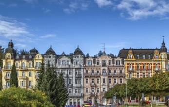 Street in Marianske Lazne city center, Czech republic