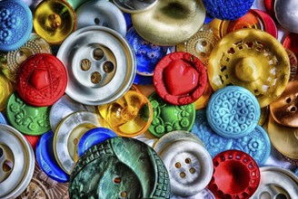 A lot of different colourful buttons