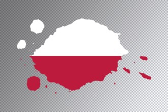 Poland flag brush stroke, national flag on transparent background