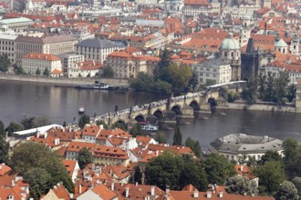 View of Prague from the observatory tower, Charles Bridge