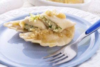 Pierogi with wild garlic filling
