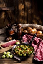 Honey caramelized brussels sprouts with ham