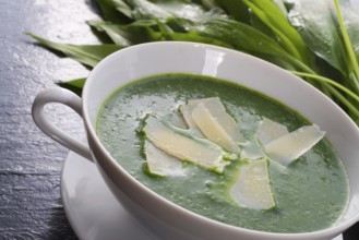Wild garlic soup with Parmesan