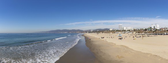 A panorama picture of the Santa Monica State Beach