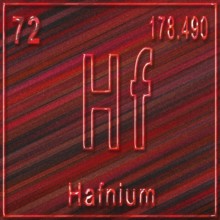 Hafnium chemical element, Sign with atomic number and atomic weight, Periodic Table Element