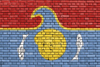 Flag of Isle of Purbeck painted on brick wall