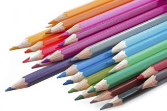 Color pencils on a white background
