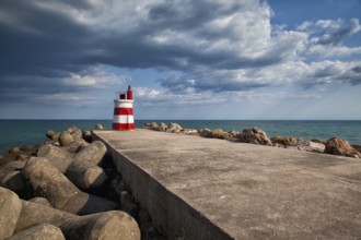 Lighthouse on the Tavira Island before storm, Algarve, Portugal 7