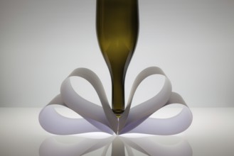 Symmetry abstract Paper Background with wine glass on a glass table