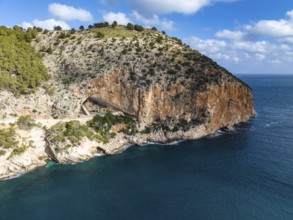 Aerial view, Spain, Balearic Islands, Mallorca, Capdepera, Cuevas de Arta and Platja de Canyamel