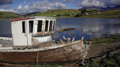 Fishing boat on the Isle of Skye, Isle of Skye, Scotland, Great Britain