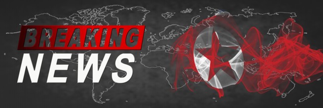 North Korea Breaking News, Smoke Flag Background