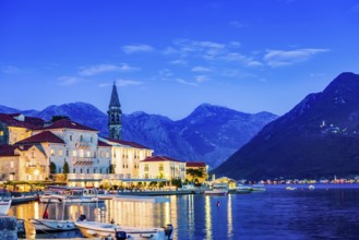 Evening in Perast, small town of Montenegro