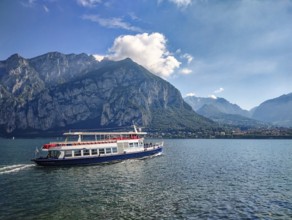 Ferry on Lake Como in a summer morning