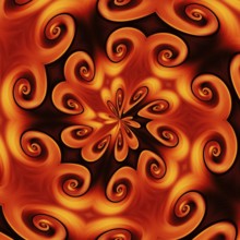 A illustration of a red swirl