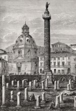 Remains of the Basilica Ulpia, Church of the Most Holy Name of Mary at the Trajan Forum, Rome,