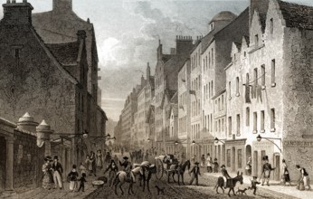The Canongate, Edinburgh, Scotland, 19th century, from Modern Athens by Th. H. Shepherd