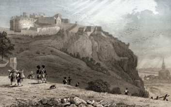 The Castle, from The Mound, Edinburgh, Scotland, 19th century, from Modern Athens by Th. H.
