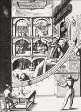 Tycho's Wall Quadrant, Tycho Brahe in his Uraniborg observatory, 1598
