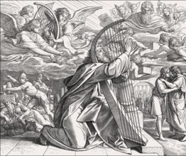 David the Psalmist, Old Testament, by Julius Schnorr von Carolsfeld