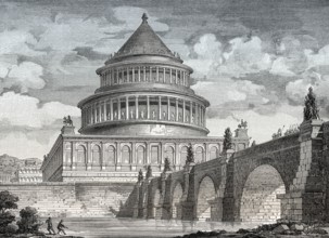 Reconstruction of the Mausoleum of Hadrian, ancient Rome