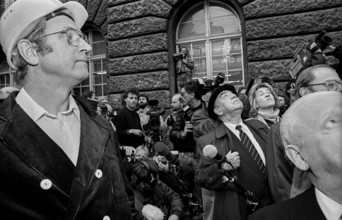 Germany, Berlin, 29.10.1990, Topping-out ceremony of the New Synagogue Berlin in Oranienburger