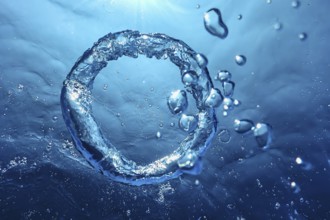 Underwater Bubble Ring Ascends towards the Sun