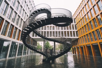 Munich, Germany, May 03, 2015: The Infinite Staircase by Olafur Eliasson in Munich in a courtyard