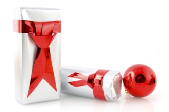 Silver with red christmas presents for men
