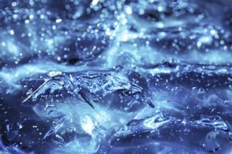 Reinigendes blaues Gel mit Makro-Hintergrundtextur Produkt für Kosmetologie und Dermatologie