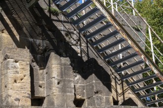 Parts of a decaying old industrial building