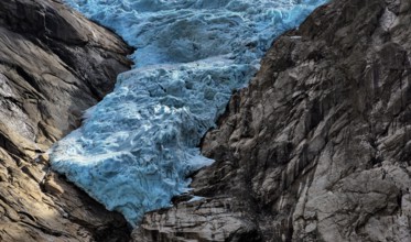 View of the Briksdalsbreen glacier in Norway