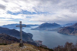 Landscape of Lake Como from Camaggiore Alp in Valsassina